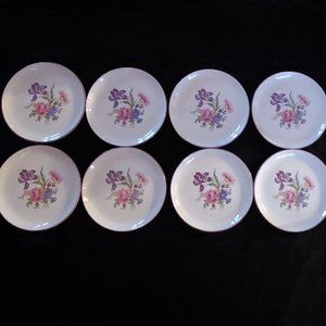 Vista Alegre Appetizer Plates in the pattern of Rose Alegre Set of 8